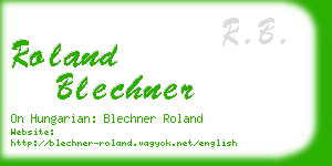 roland blechner business card